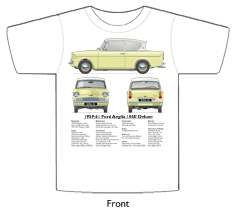 Ford Anglia 105E Deluxe 1959-63 T-shirt Front